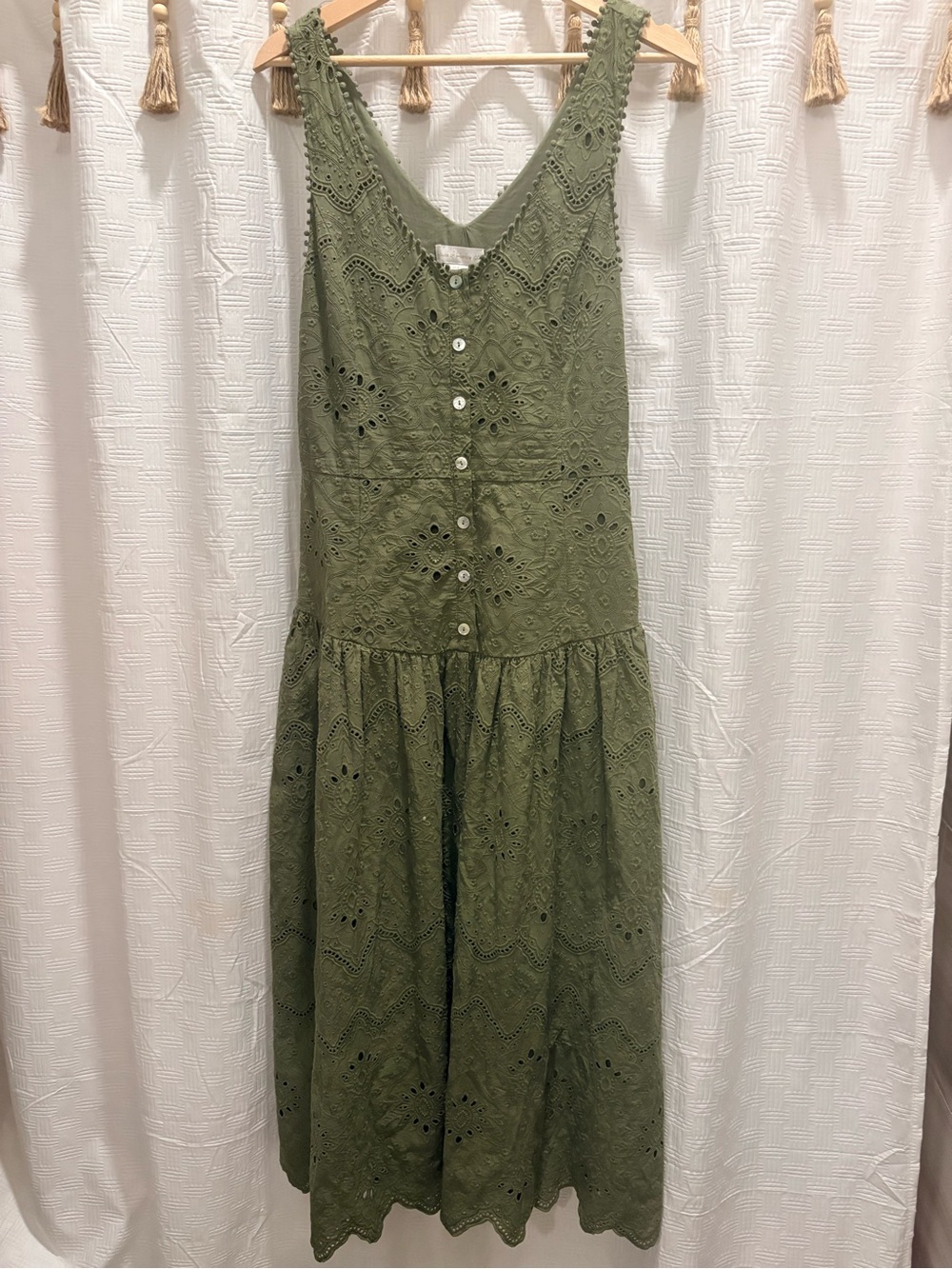 House of Harlow 1960 Olive Eyelet Midi Dress
